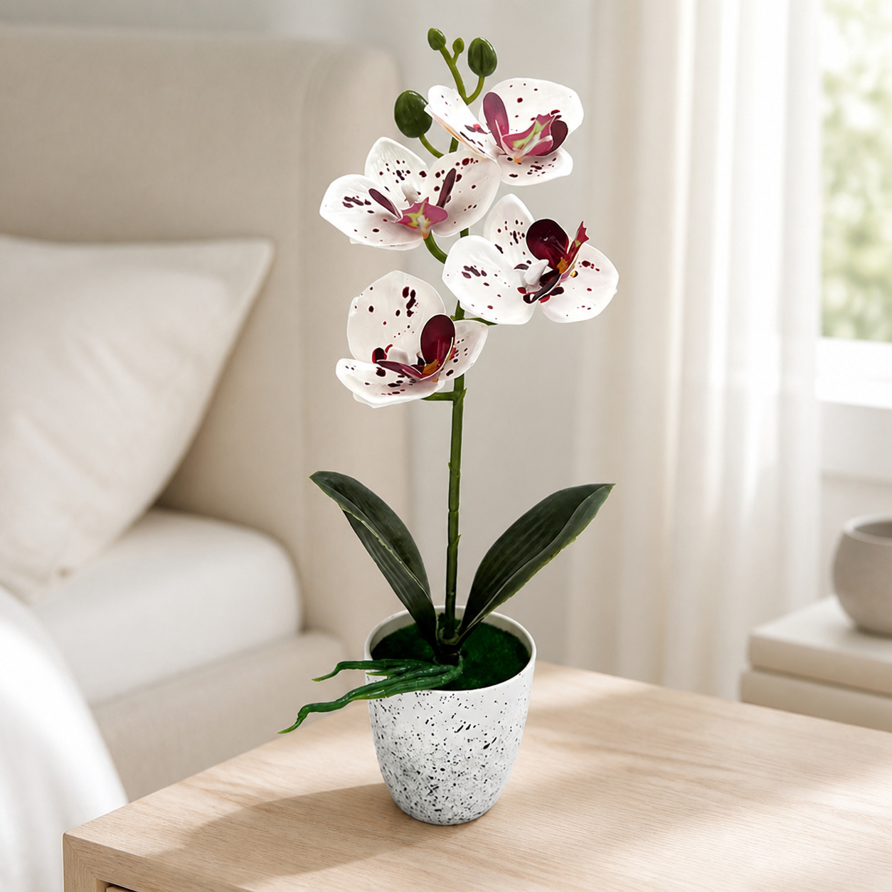 Orquídea mariposa simulación bonsai decoración del hogar verde flor falsa decoración de escritorio de oficina impresión 3D simulación de maceta image 10