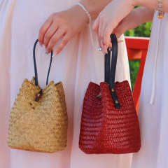 2024新商品編みお祝い喜糖袋結婚お土産小優包女性かわいい草編ハンドバッグ