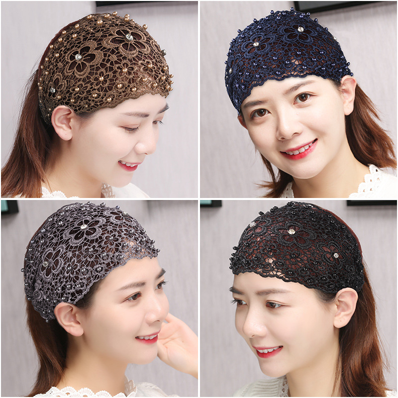 Hollow Hair Band Beaded Douyin Online Influencer Wide Edge