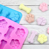 Both Silicone cake mold dog bone cake mold dog footprint cake mold two -in -one creative silicone baking mold