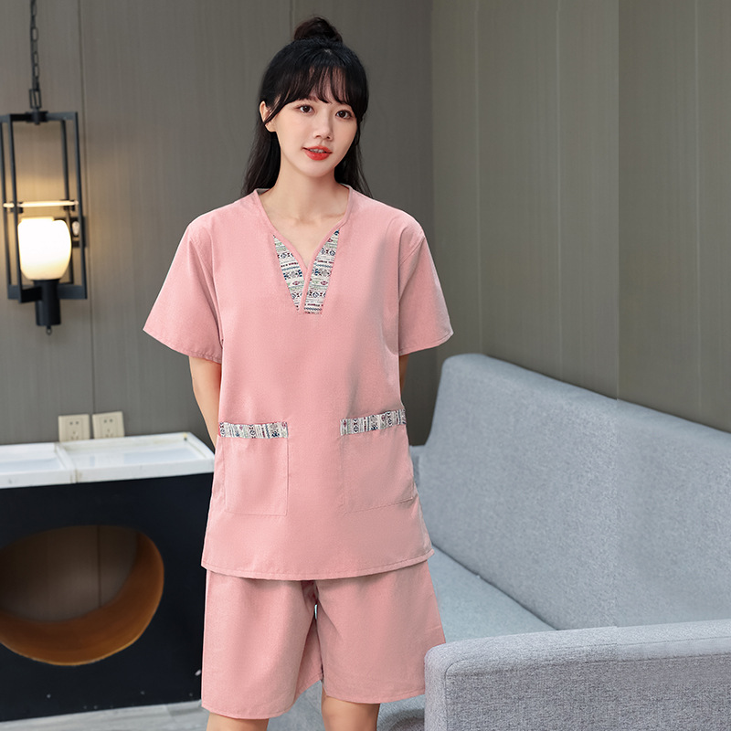 민족 칼라 공물 여성 핑크