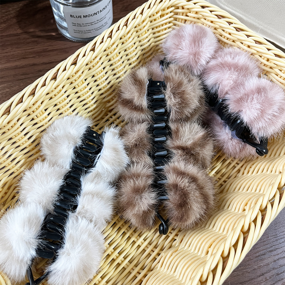 Tigre estriado bola de cabello banana de cabello de invierno y otoño, cabello de cabello japonés y coreano perezoso temperamento de alto nivel detrás de la cabeza agarrar clips adornamiento para el pelo