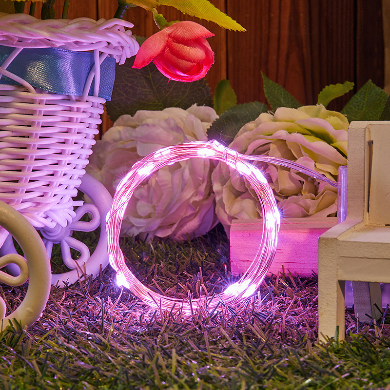 Lámpara pequeña luz de alambre de cobre usb luz intermitente luz de cadena led luz de cadena de luz de alambre de cobre caja de batería AA luz de estrella brillante tira de luz decorativa