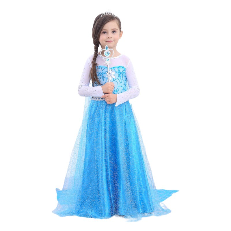 Vestido congelado Elsa reina vestido ropa para niños niñas vestido de verano y otoño Elsa princesa vestido