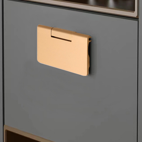 Modern simple golden concealed handle Nordic groove-free black flat handle invisible wardrobe drawer handle