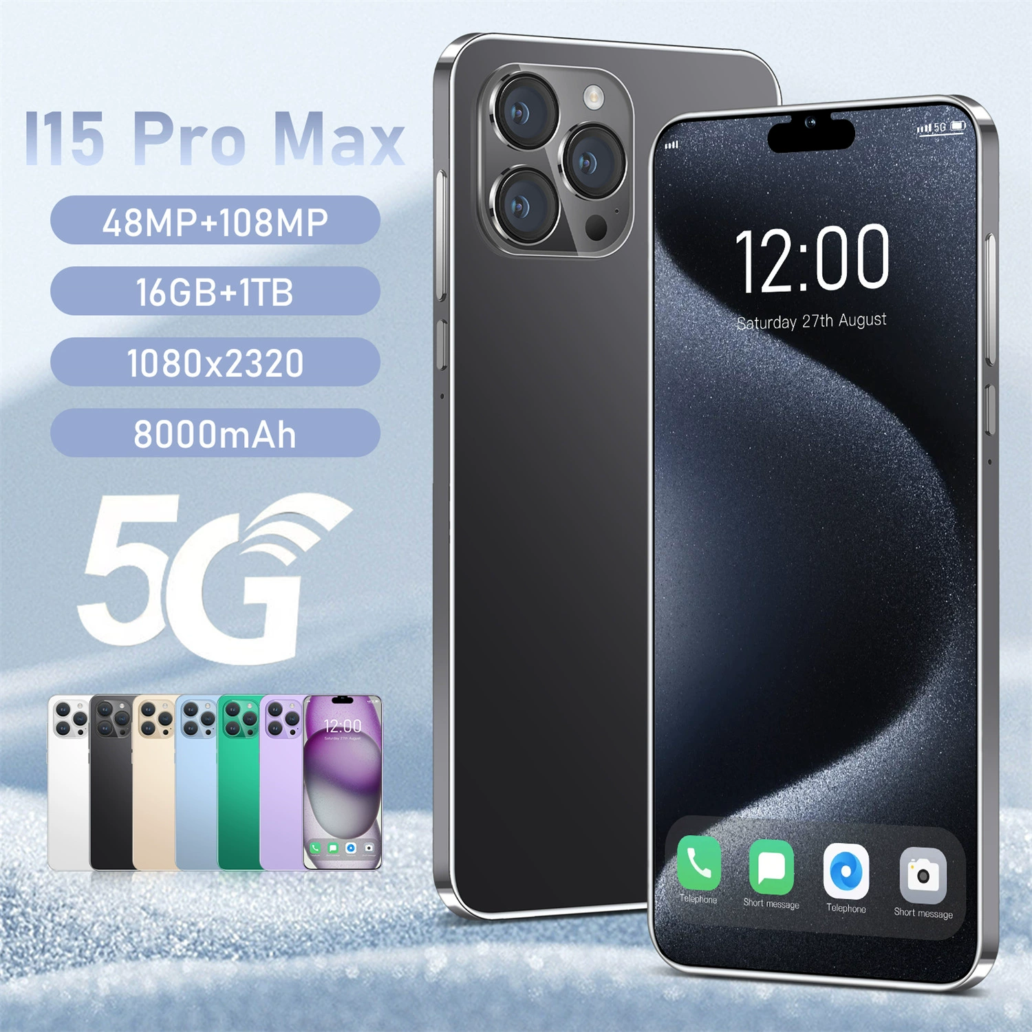 Умный мобильный телефон, (跨境贸易), intel core i15, 15promax, официальный флагманский магазин, 6.8inch, Android