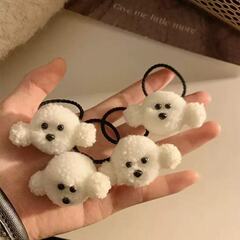可爱小狗发圈毛绒少女心发绳软萌头绳皮筋耐用发绳发饰头饰秋冬女
