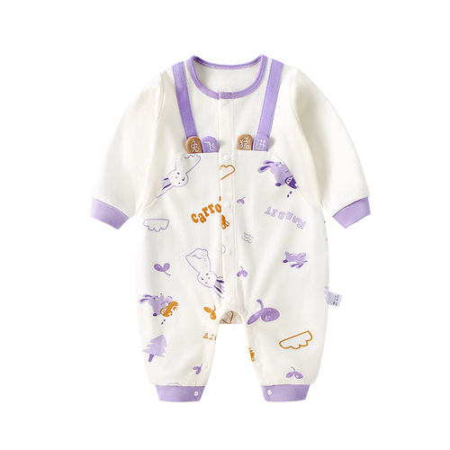  New Baby Jumpsuit Spring and Autumn Style Newborn Harness Female Baby Clothes Baby Boy Long Sleeve Romper Clothes Children's Clothing