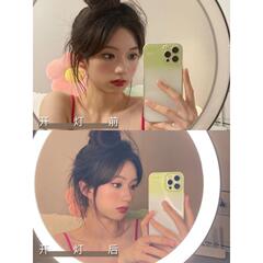 Induction lighted makeup mirror desktop desktop LED internet celebrity photo ins style home bedroom dressing large round mirror