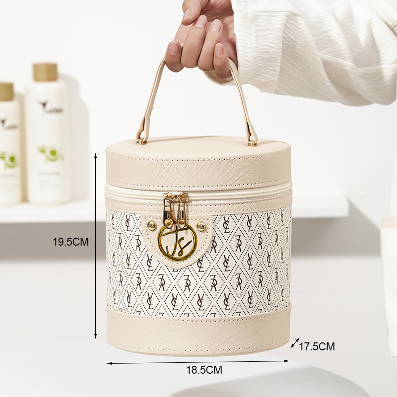 Douyin nueva bolsa de cosméticos Macaron Yuantong caja de almacenamiento de cosméticos de alto valor caja portátil de gran capacidad