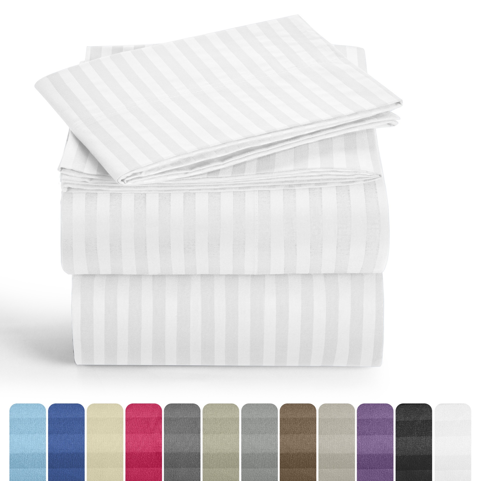 Juego de Sábanas a Rayas de 4 Piezas Lux Decor - Lujo de Hotel