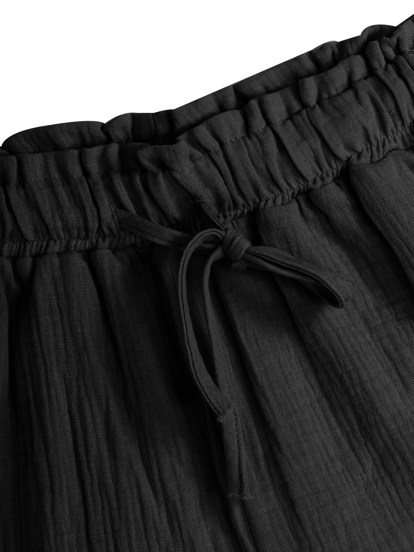Women's Wrinkle Textured Button-Down Shirt With Relaxed Shorts Set - Casual & Office Wear Soft Stretch Comfort_ecoleips.com