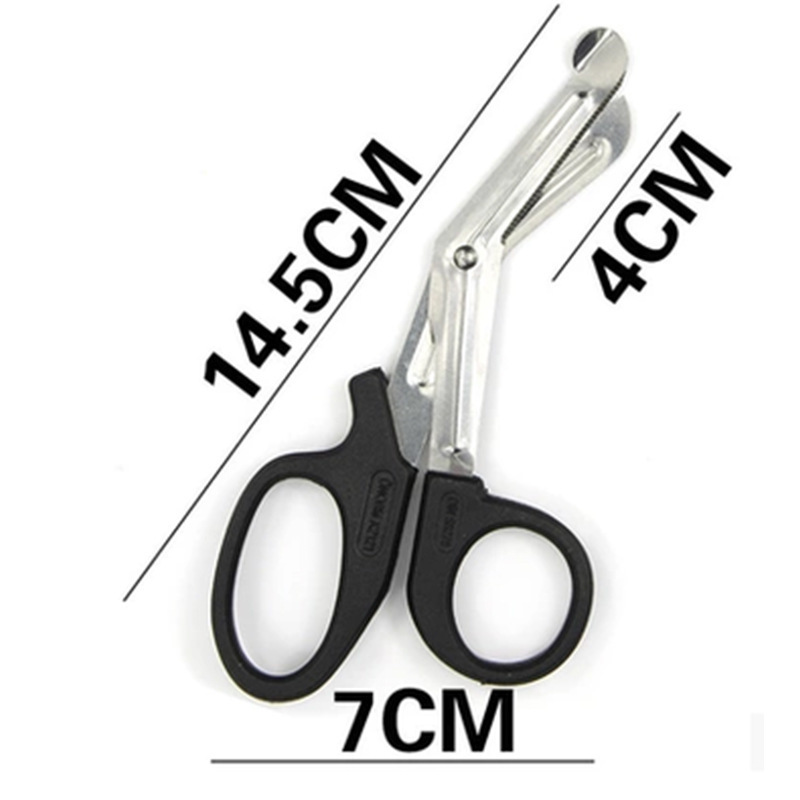 Multifunctional gauze bandage scissors, non-woven fabric canvas, bent head scissors, stainless steel medical emergency kit gauze scissors