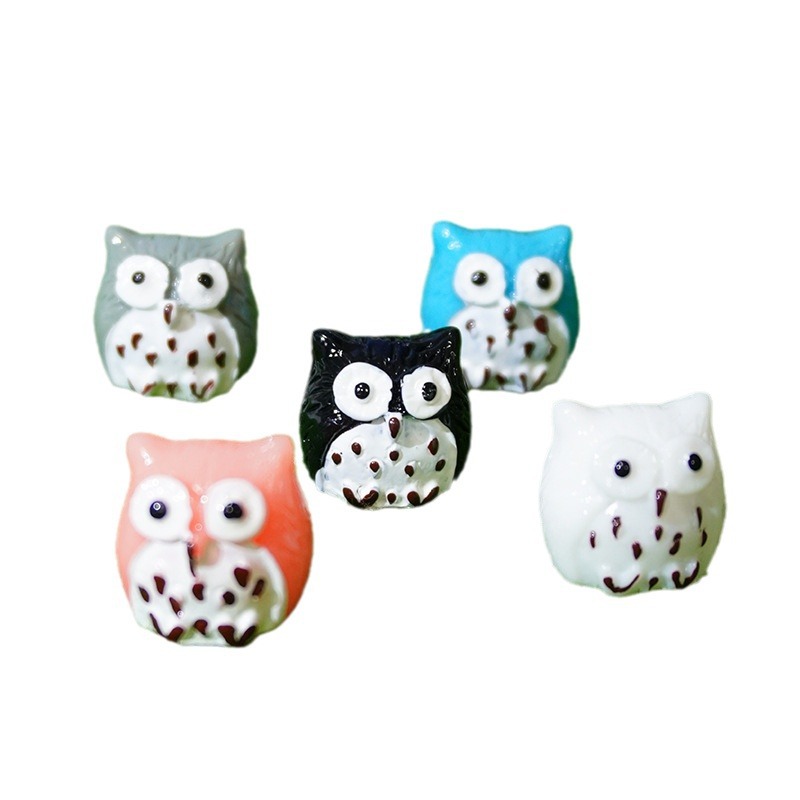 Jarrón de micropaisaje de musgo explosivo transfronterizo Xiaojiola 2024 accesorios de bricolaje de mini búho