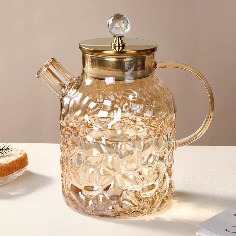 轻奢高硼硅玻璃冷水壶夏家用客厅耐高温凉水壶大容量加厚玻璃水壶