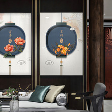 富贵安康客厅装饰画新中式沙发背景墙挂画中国风灯笼花画中式餐厅