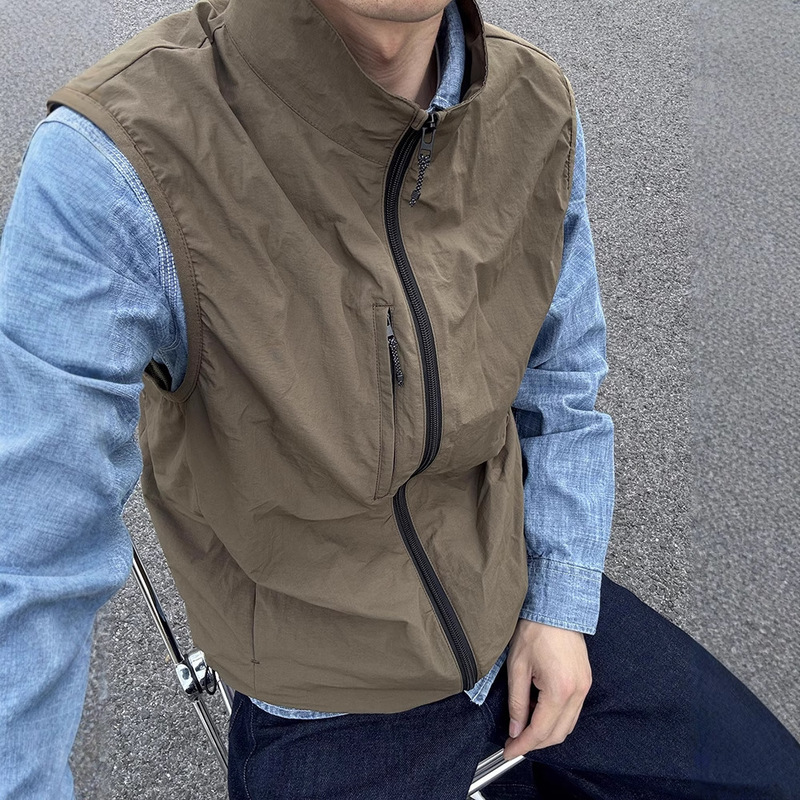 American Retro Olive Outdoor Vest Men's Cleanfit Functional Jacket Jacket Trendy Brand High-End Waistcoat