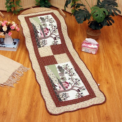 Avtomobil döşəmə paspasları — Living Room Mat - houses-and-trees-bedside-mat-or-car-mat-for-rear-seat-50x135cm