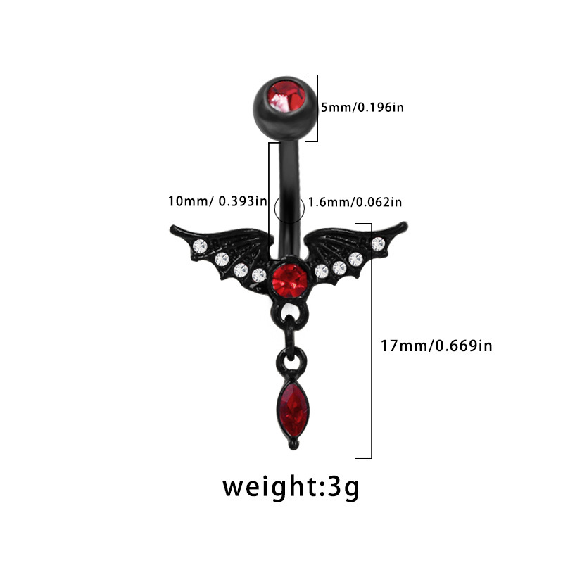 Halloween Bauchnabelpiercing Mit Herzförmigem Zirkonia Dunkel_voghion.com