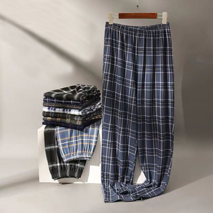 Men's Cotton Home Pants Summer Multi-Piece Thin Pajama Pants Men's Pants Summer plus size Home Pants Double Pocket
