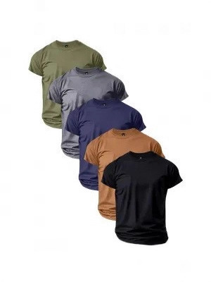 クロスボーダーAmazonメンズ新作トップスラウンドネック半袖サマーTシャツカジュアル通気性速乾トップス|undefined
