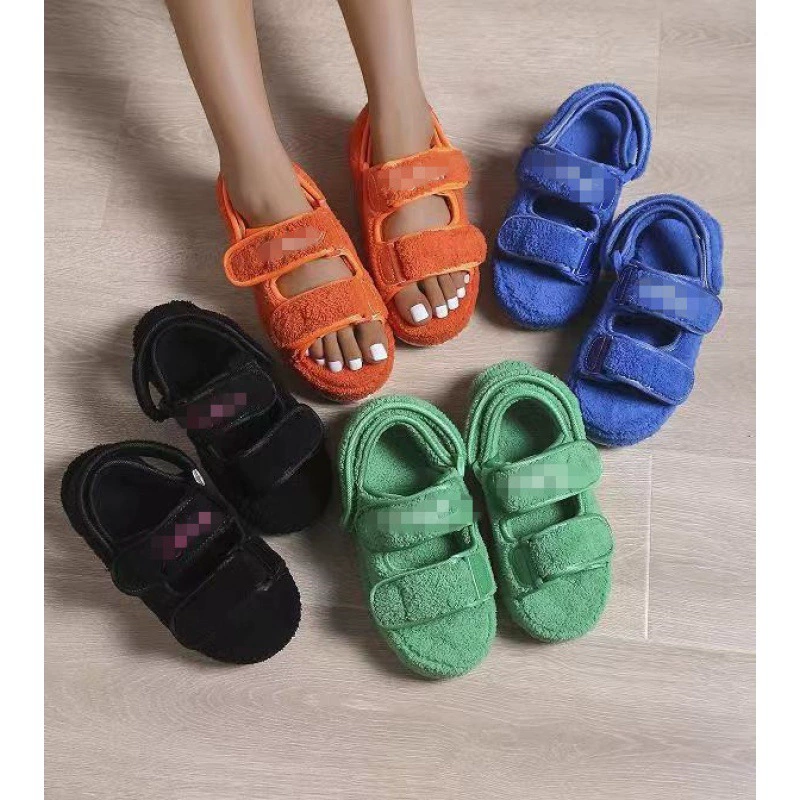 2022 осень и зима Новые одноименные сандалии Мао на толстой подошве, женские хлопковые тисненые сандалии Мао для европейской и американской внешней торговли больших размеров, женские сандалии Мао