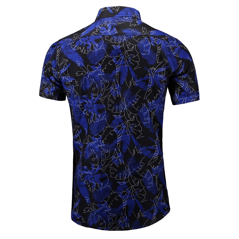 2023 Herren Slim Fit bedrucktes Kurzarmhemd, übergroßes, modisches, lässiges Strandhemd_voghion.com