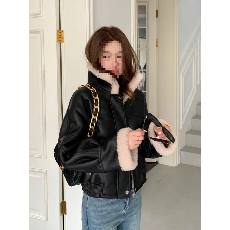 Leather Jacket Women's Autumn and Winter 2025 New American Retro Motorcycle Jacket Pu Leather Jacket