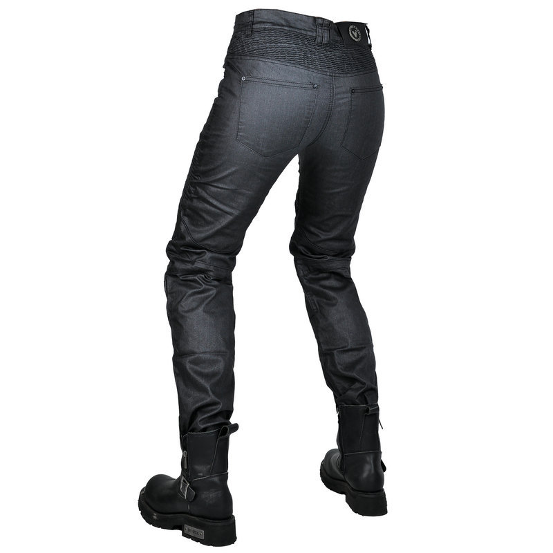 VOLERO pantalones vaqueros de la motocicleta retro máquina de recubrimiento delgado pantalones de coche de carreras de motos de equitación pantalones anti-caída para las mujeres
