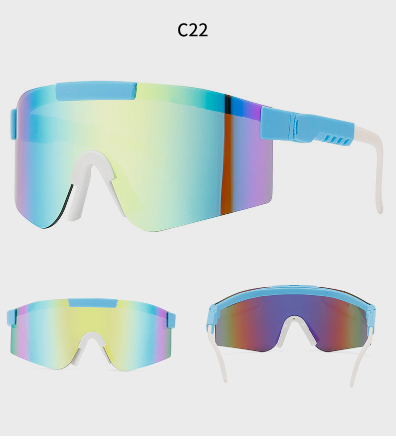 90g Weight Half Frame Glasses Structure Sunglasses Classification Tac, UV400 Protection Lens Material Biker Glasses Style Travel, Fishing Occasion All Seasons Season Unisex Gender Grey, Black Color Exaggerated Punk Streetwear Color Block Tac UV400 Protection Biker Half Frame Sports Sunglasses 28