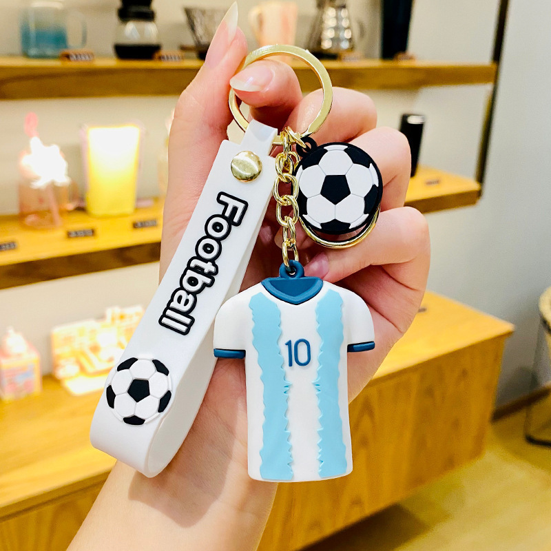 Creative Trend Cartoon Football Jersey Pendant Car Keychain School Bag Hanging Ornaments Internet Popular Small Gift Exquisite Jewelry