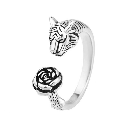 Vintage Korean Retro Patina Rose Gold Ring, Simple and Fashionable, Unique Open Ring, Popular on Social Media, Niche Design Finger Ring