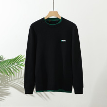 【H家】剪标时尚帅气 双层领加绒加厚男士秋冬新款圆领毛衣针织衫