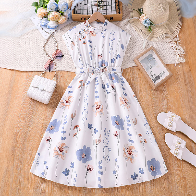 2025 ropa infantil de verano Europa y América nueva estación independiente de Amazon ropa infantil vestidos de niñas grandes