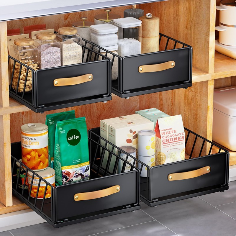 キッチン収納ラック 引き出し式キャビネット 下水槽用調味料ラック スライド式引き出し収納ラック|undefined