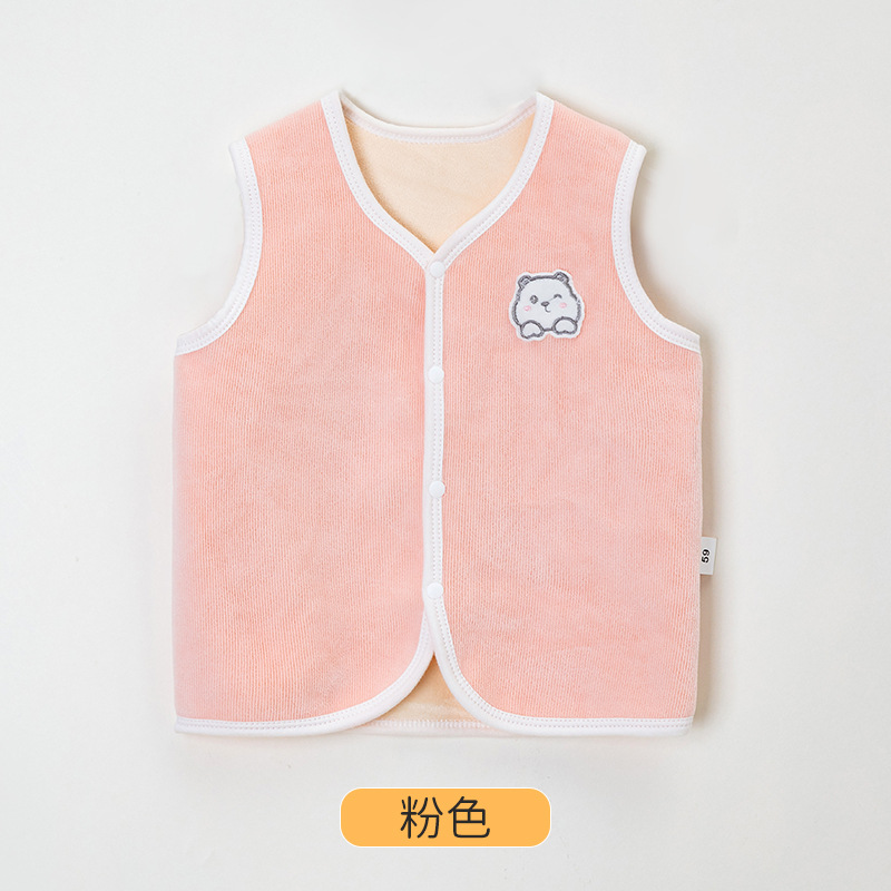Forrado de vellón engrosado Chaleco de los niños niñas Chaleco de piel de estilo occidental bebé chaleco ropa exterior Chaleco de los muchachos de primavera y otoño