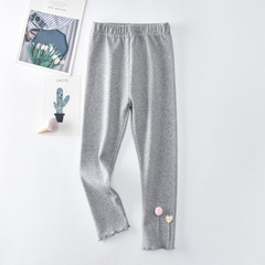 Spring style 95 cotton girls' leggings new children's leggings trousers heart-shaped little fur balls cute quality children's trousers