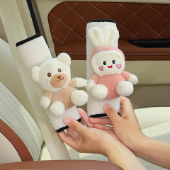 Cartoon Car Seat Belt Shoulder Cover Cute Car Child Anti-Stroke Protective Cover Adjuster Car Interior Decoration Supplies