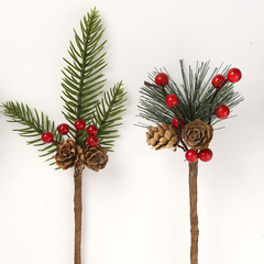 Pine needle Christmas tree accessories pine cone decoration handicraft DIY hanger pine cone branch pine sprig pine flower wholesale