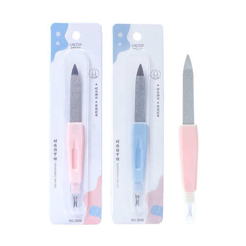 Lamela manicure tools nail file to remove dead skin fork stainless steel double-headed multi-functional polishing beginners manicure