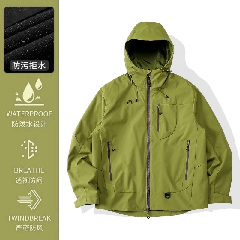 Kongshanyu アウトドアジャケット女性の秋と冬ハードシェル防風防水スリーインワンジャケットフード付き登山ジャケット男性 25|undefined