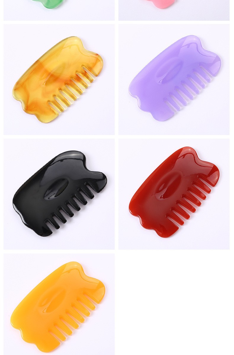 Resin Gua Sha Scalp Massage Comb Purple Acupoint Massage Tool for Shoulder Neck Care preparation