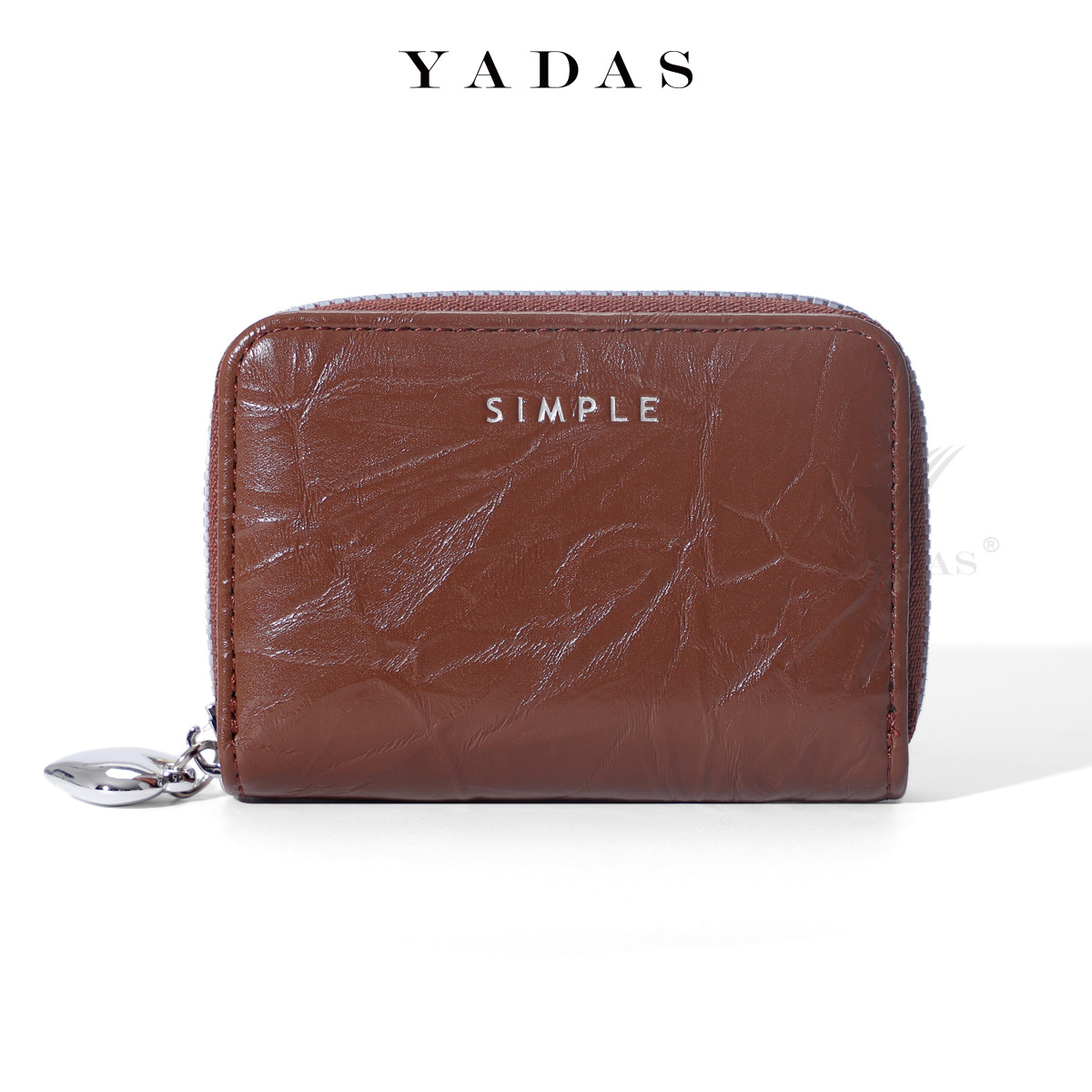 YADAS nueva cremallera mini moda textura explosiva agrietada color sólido multi-cartón órgano damas PU bolsa de tarjetas al por mayor