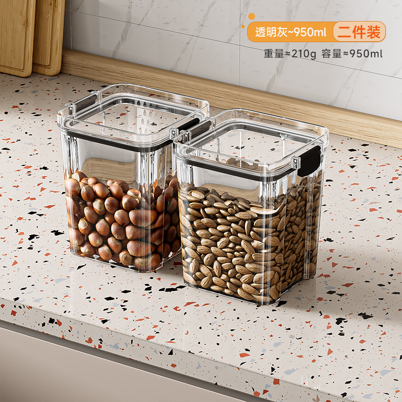 Tanque de sellado, tanque de almacenamiento de cocina transparente, productos secos, bocadillos, granos, caja de almacenamiento, botella de almacenamiento, nueces, té a prueba de humedad