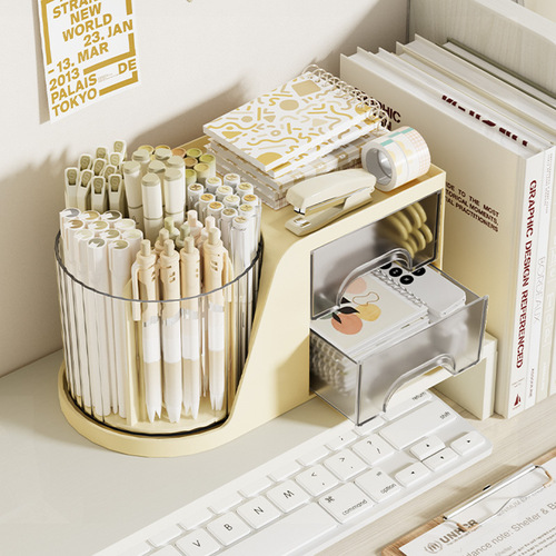 Cosmetics storage box, dressing table, rotating lipstick, makeup brush storage box, multifunctional storage rack