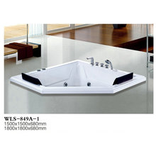 亚克力双人恒温冲浪按摩缸 嵌入式三角形带靠枕五件套浴缸849A-1