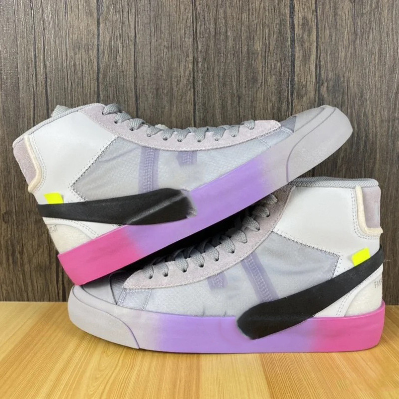 Pure Original Pioneer Ow Joint Sneakers High-Top Men's and Women's Sports Skateboard Shoes Versatile Casual Retro Fashion Commuter Shoes