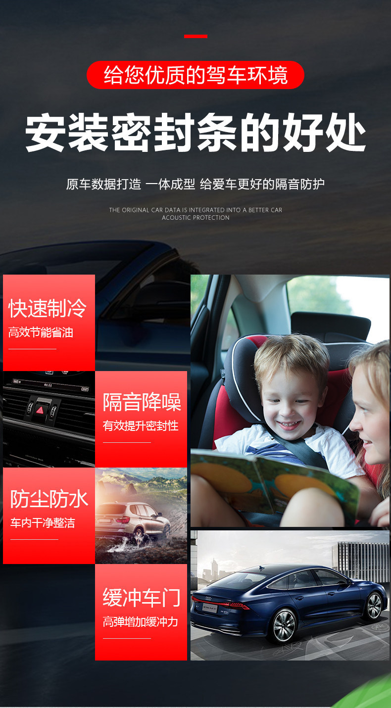 Haval Great Dog Car Door Soundproof Sealing Strip, Full Door Edge Dustproof, Water-Repellent, Noise Reduction, Retrofit Accessories Rubber Strip