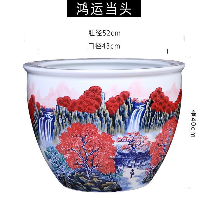 景徳鎮の陶磁器の水槽の金魚鉢の睡蓮の鉢のハスの花のかめの書画はかめの大きい水筒のたらいの客間の置物を収めます。|undefined