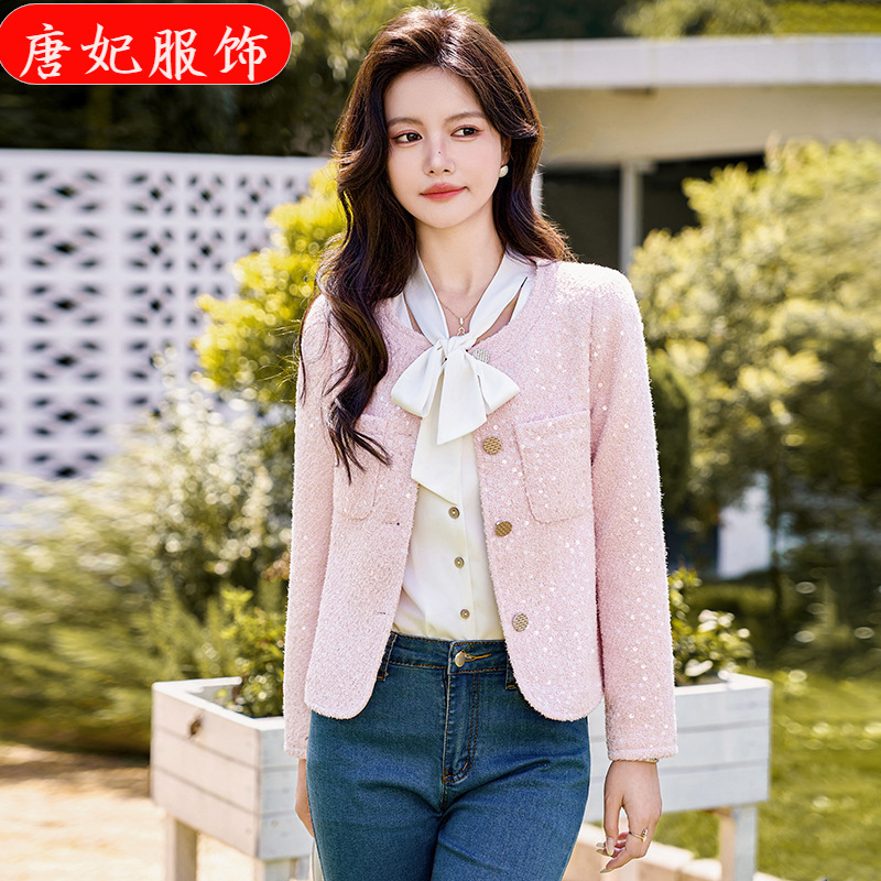 White Chanel Style Short Suit Jacket Women's Small Stylish Spring and Autumn New Slim-fit Fashion High-end Top White Chanel Style Short Suit Jacket Women's Small Stylish Spring and Autumn New Slim-fit Fashion High-end Top